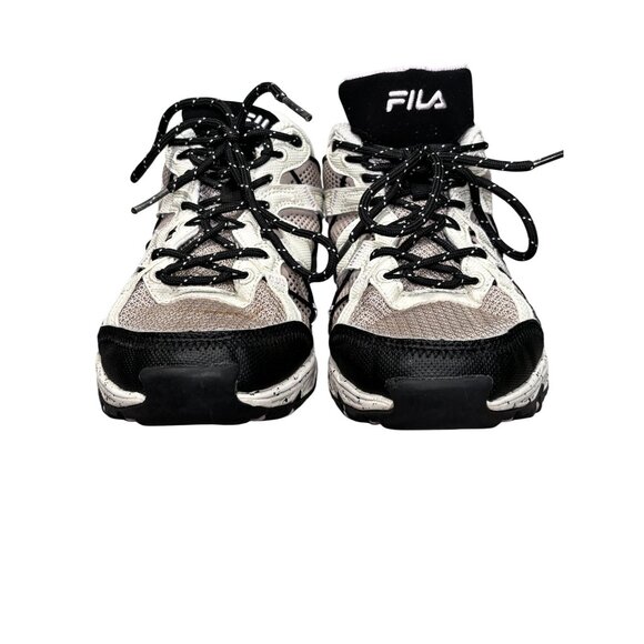 Fila Womens Athletic Trail Running Shoes Size 7 White Mesh Black Synthetic Upper - Picture 2 of 8
